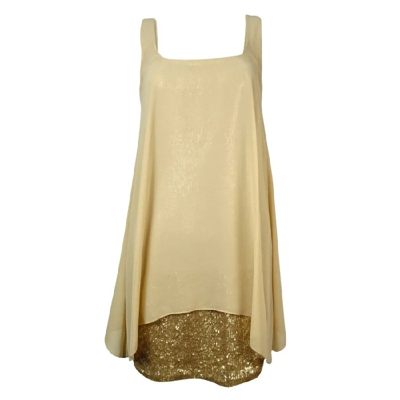 Sale Clearance Ali & Jay Women's 'Bella' Chiffon Overlay Sequined Dress, S, Gold