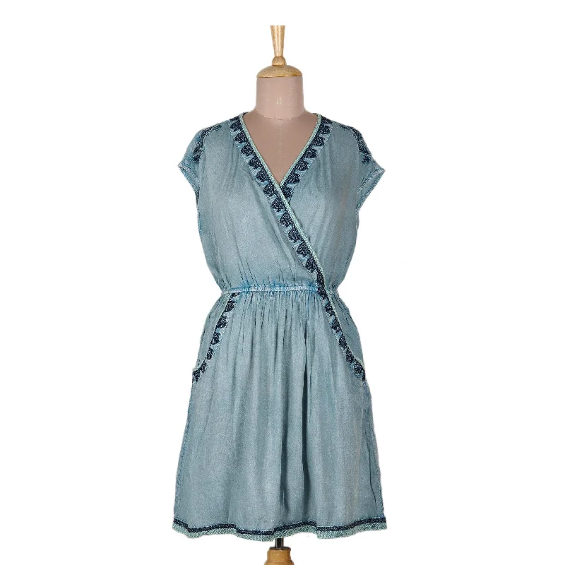 Comfortable Lounge Clothing Novica Handmade Jaipur Gem Viscose Surplice Dress