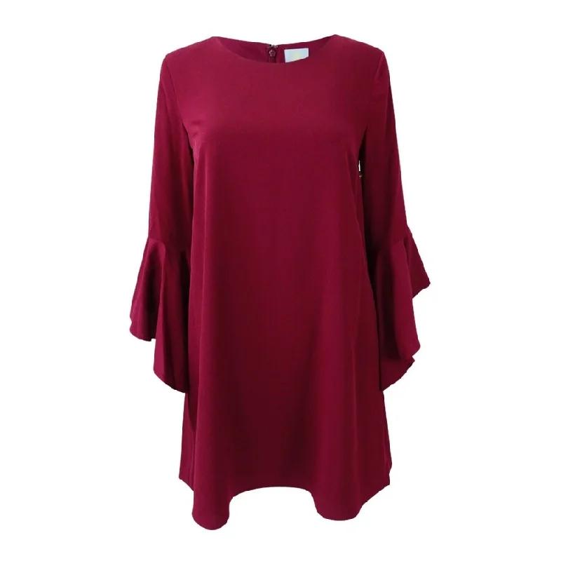 Women's Romantic Outfit Cece Women's Ruffled Bell-Sleeve Dress (2, Berry Muse)
