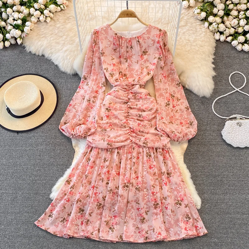 Women's Evening Wear for Special Occasions French light cooked round neck fishtail dress  3770