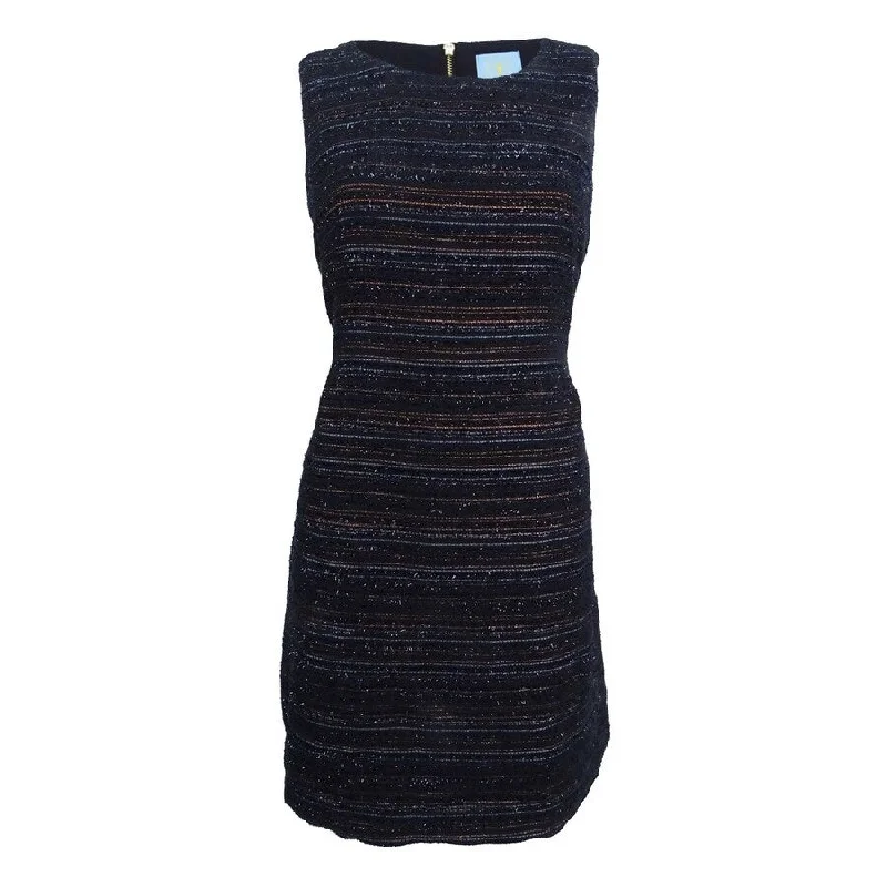 Women's Active Clothing Cece Women's Dallas Metallic Fit & Flare Dress (12, Rich Black)