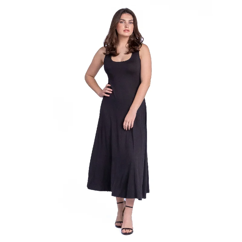 Discount Store 24seven Comfort Apparel Slim Fit A Line Sleeveless Maxi Dress