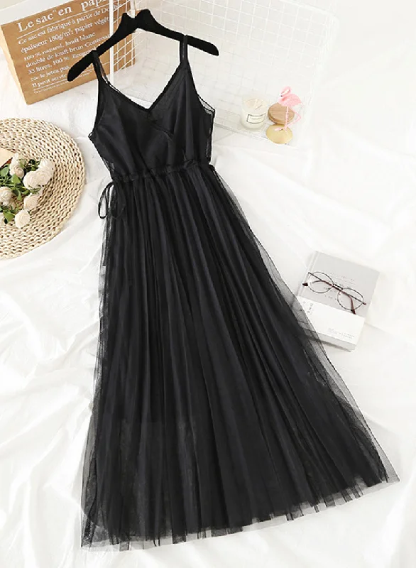Women's Stylish Professional Garments A line v neck tulle dress women's dress  1154
