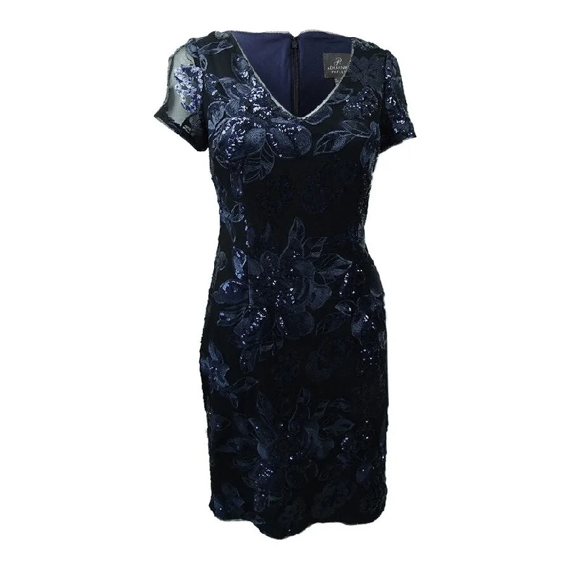 Summer Sale Adrianna Papell Women's Short-Sleeve Sequin Lace Dress