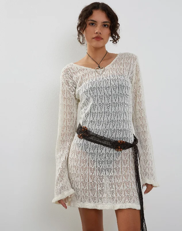 Women Wear Online Rue Mini Knit Dress in Ivory