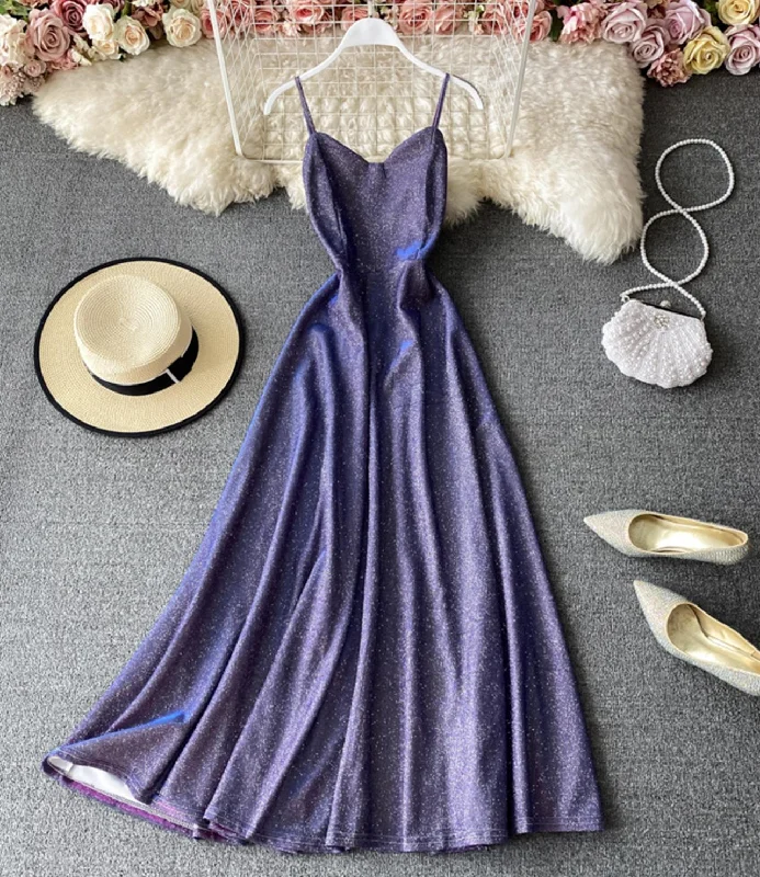 High-End Women's Apparel Shiny A line dress fashion dress  825