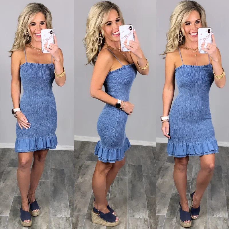 Casual Clothing For Women A Simple Request Dress - Blue