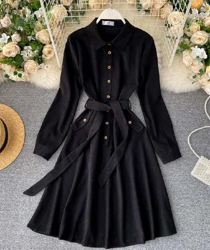 End of Season Sale Cute A line shirt dress  935