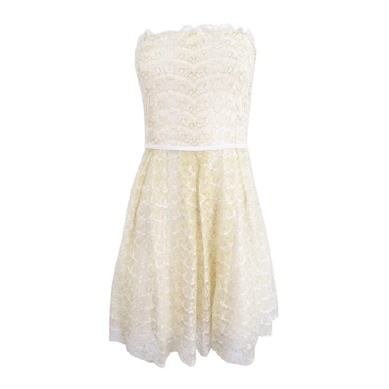 Business Casual Outfits BCBGeneration Women's Strapless Lace Fit & Flare Dress