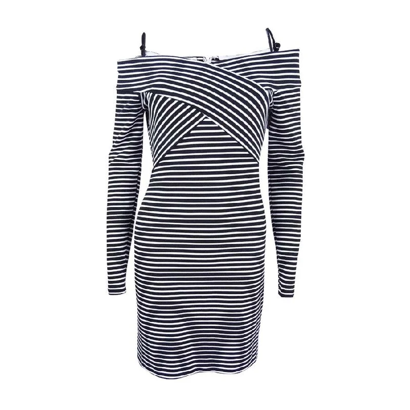 Women's Evening Clothing Guess Women's Off-The-Shoulder Striped Sheath Dress