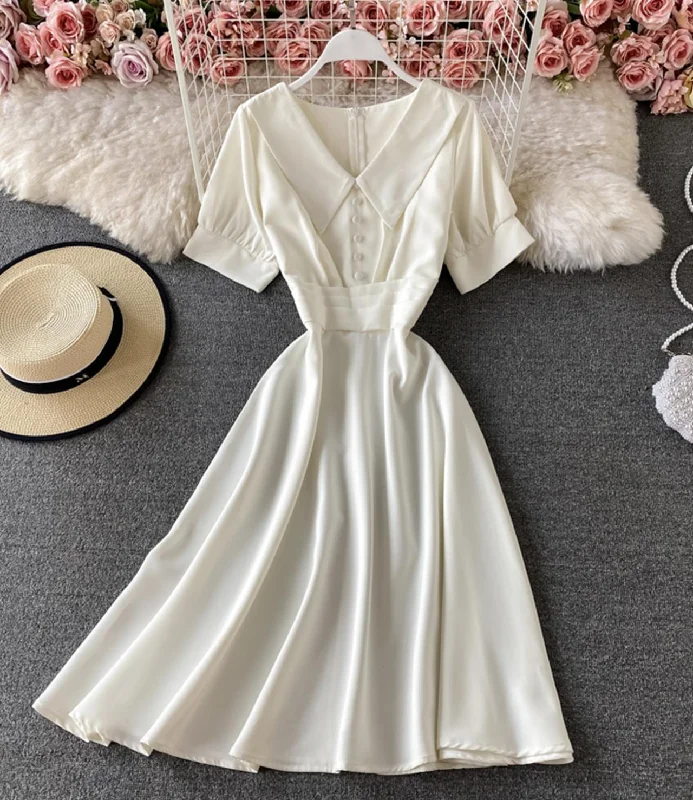 Sophisticated Outfits Cute A line short dress fashion dress  690