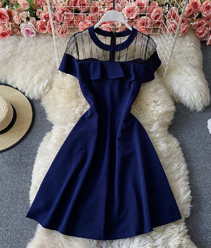 Elegant Fashion Cute A line see through dress short dress  887