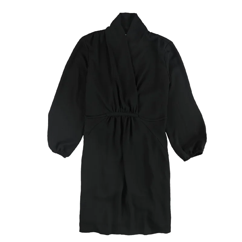 Women's Contemporary Clothing Bar Iii Womens Solid Casual Surplice Dress