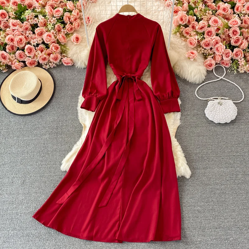 Women's Clothing Elegant long sleeve A line dress fashion dress  433