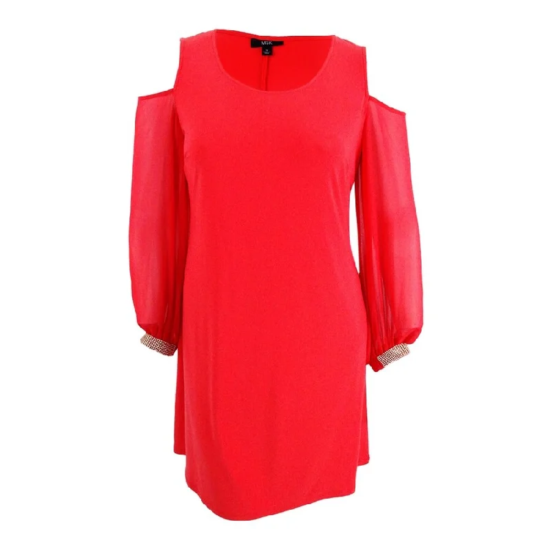 Stylish Loungewear for Women MSK Women's Embellished Cold-Shoulder Cocktail Dress