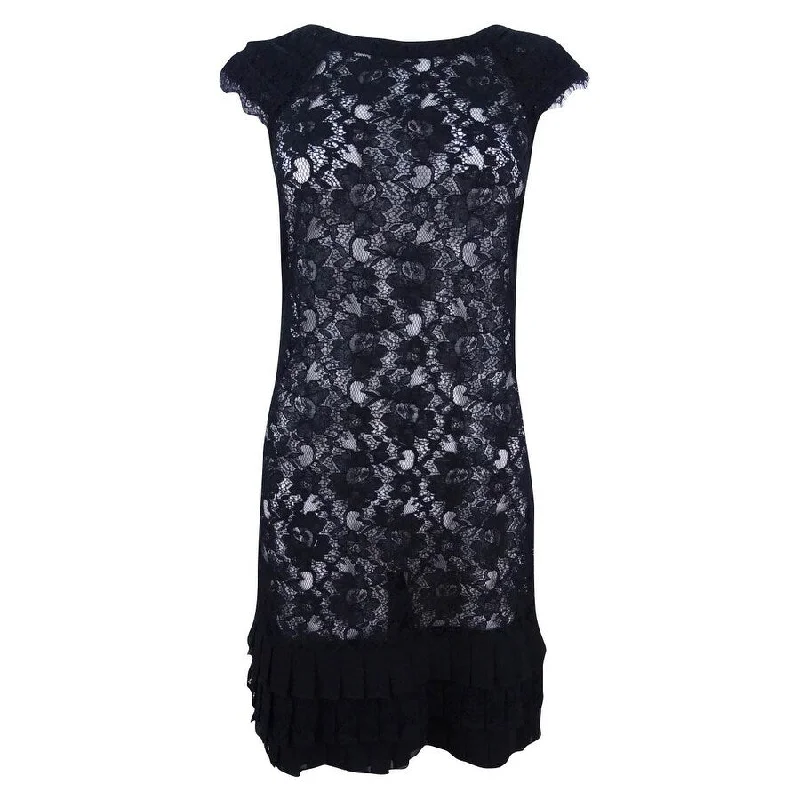 Save Big Jessica Simpson Women's Cap-Sleeve Tiered Lace Dress