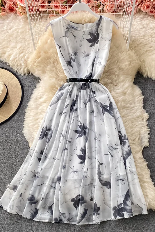 Flash Sales This Week Cute ink print dress A line fashion dress  685