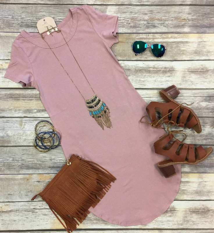 Women's Stylish Professional Garments Fun in the Sun Tunic Dress: Dusty Rose