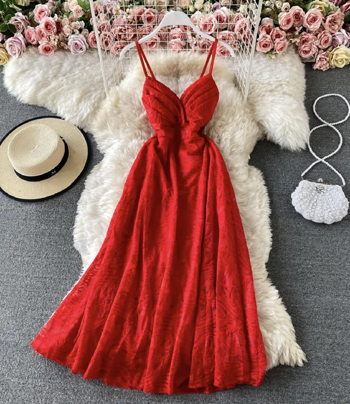 Sustainable Fashion Clothing For Women Cute lace backless dress fashion dress  762
