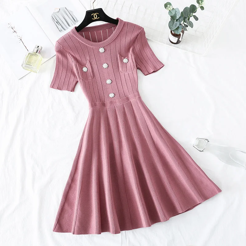 Trendy Boutique Online Ice silk knitted dress is a rare Platycodon skirt  4479