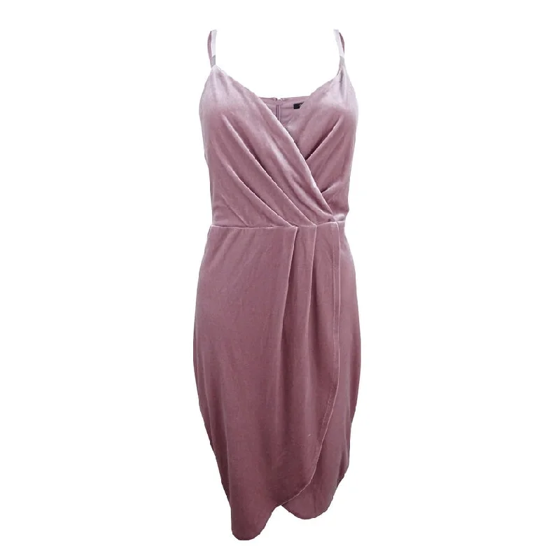 Plus Size Women's Fashion GUESS Women's Draped Velvet Sheath Dress