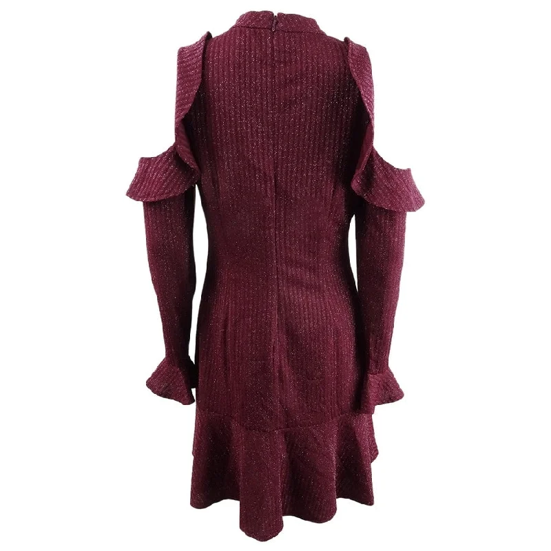 Comfortable Women's Clothing CeCe Women's Metallic Ruffled A-Line Dress