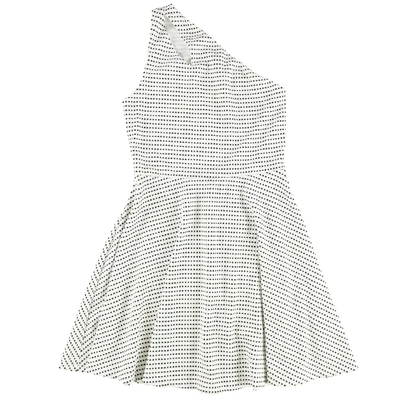 Women's Clothing Stores bar III Womens One Shoulder A-line Dress, White, Medium