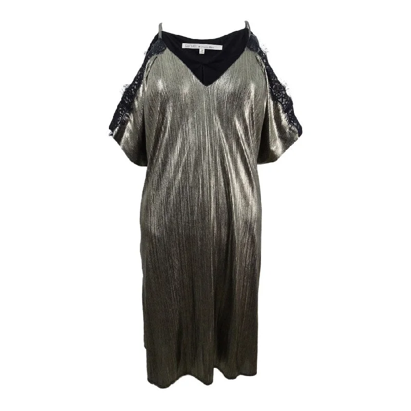 Women's Date Night Outfit Rachel Rachel Roy Women's Cold-Shoulder Lace & Metallic Dress
