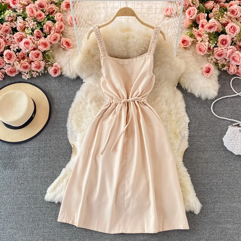 Affordable Fashion Clothing For Women Gentle wind closing waist thin corduroy dress  3234