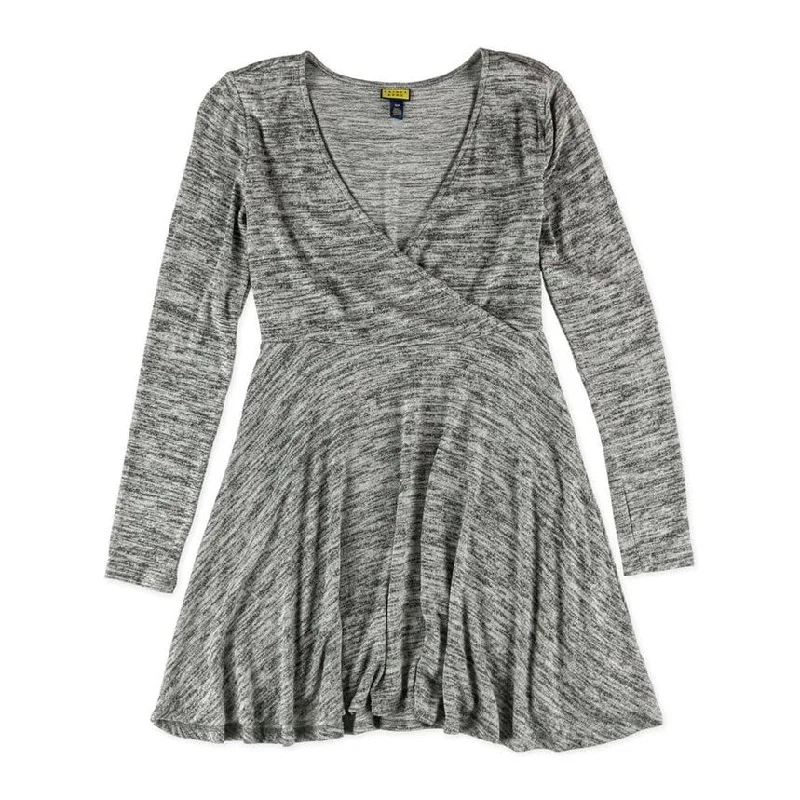 Sale On Clothing Aeropostale Womens Wrap Front Sweater Dress, Grey, Small