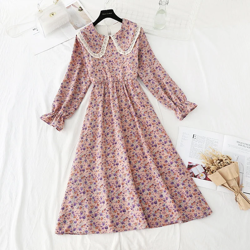 Festival Fashion Doll neck hollow out age reducing thin dress female  4560