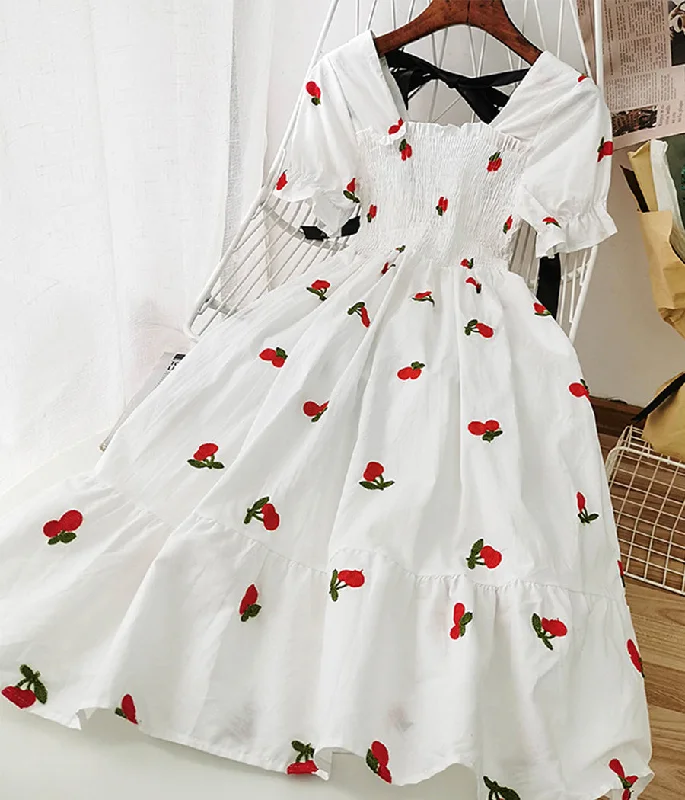 Elegant Fashion Cute A line fruit dress fashion girl dress  1237