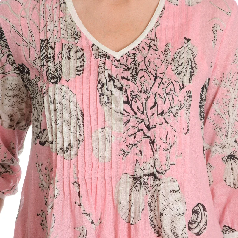 Stylish Everyday Clothing La Cera Women's 3/4 Sleeve Printed Tunic Dress
