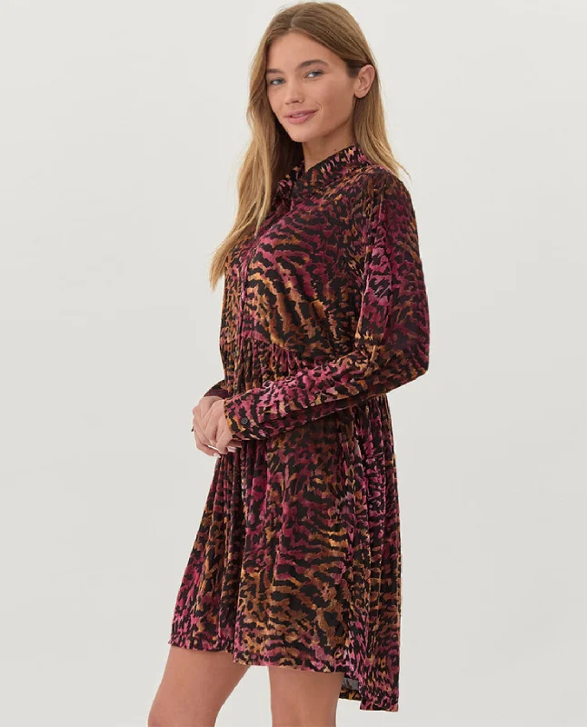 Women's Casual Garments Abstract Animal Print Velvet Dress