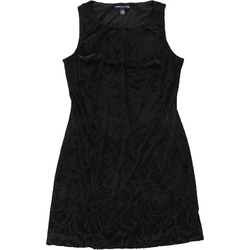 Laid-Back Elegance American Living Womens Burnout Velvet A-line Sheath Dress, Black, 12