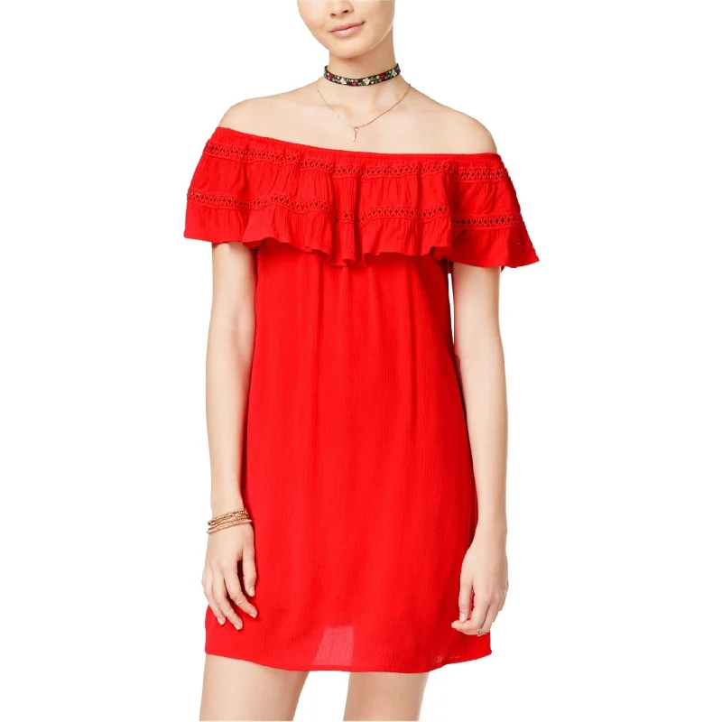 Winter Wardrobe Clearance Speechless Womens Ruffle A-line Dress, Red, Medium