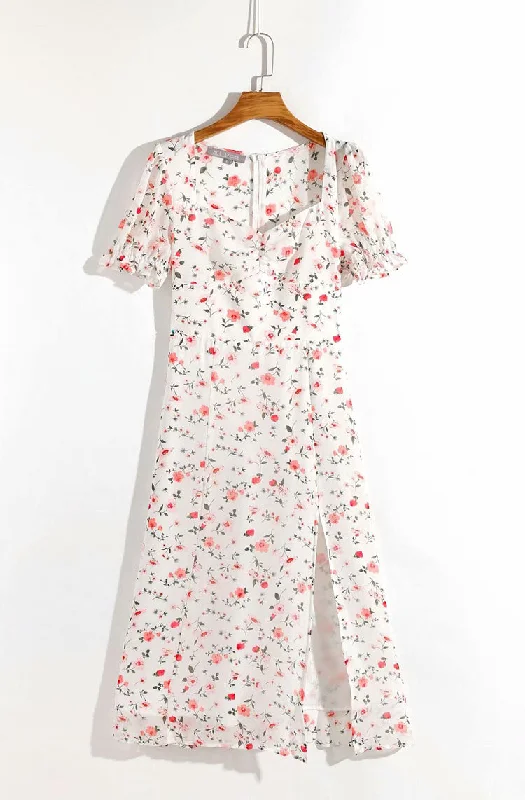 Luxury Women's Clothing Elegant sweet retro fresh Printed Dress  7059