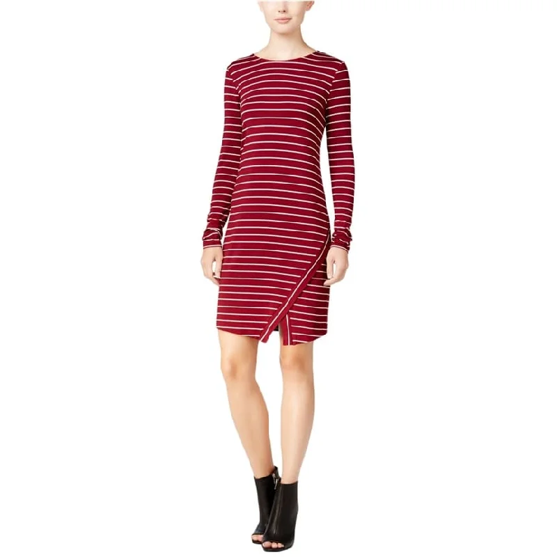 Casual Outfit For Women Kensie Womens Striped Envelope-Hem Sheath Dress, Red, Small