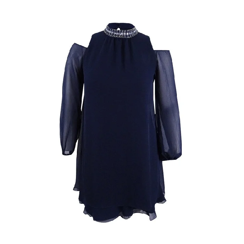 Women's High Street Fashion Xscape Women's Cold-Shoulder Dress