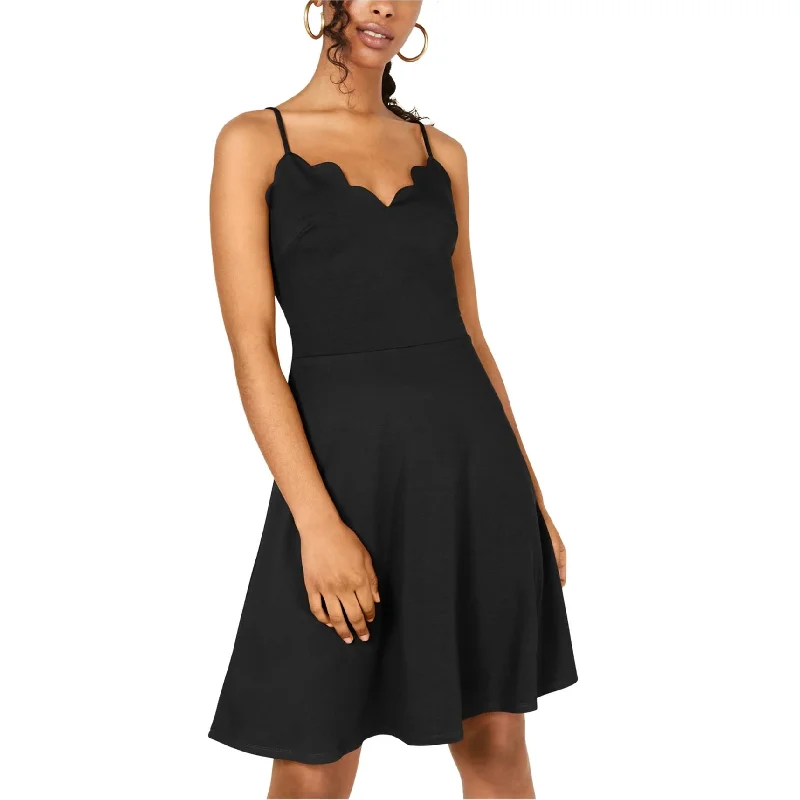 Timeless Women's Fashion Styles Rosie Harlow Womens Scalloped Trim Fit & Flare Dress, Black, X-Small