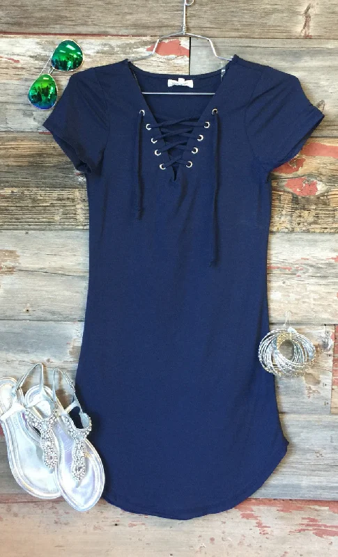 Women's Garments Fun in the Sun Tie Dress: Navy