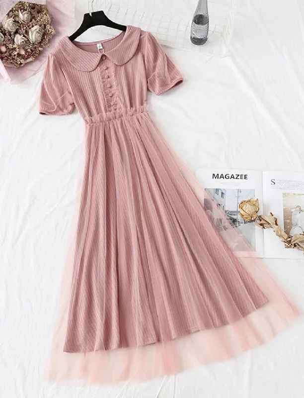 Luxury Fashion Pink tulle dress fashion girl dress summer dress  1141