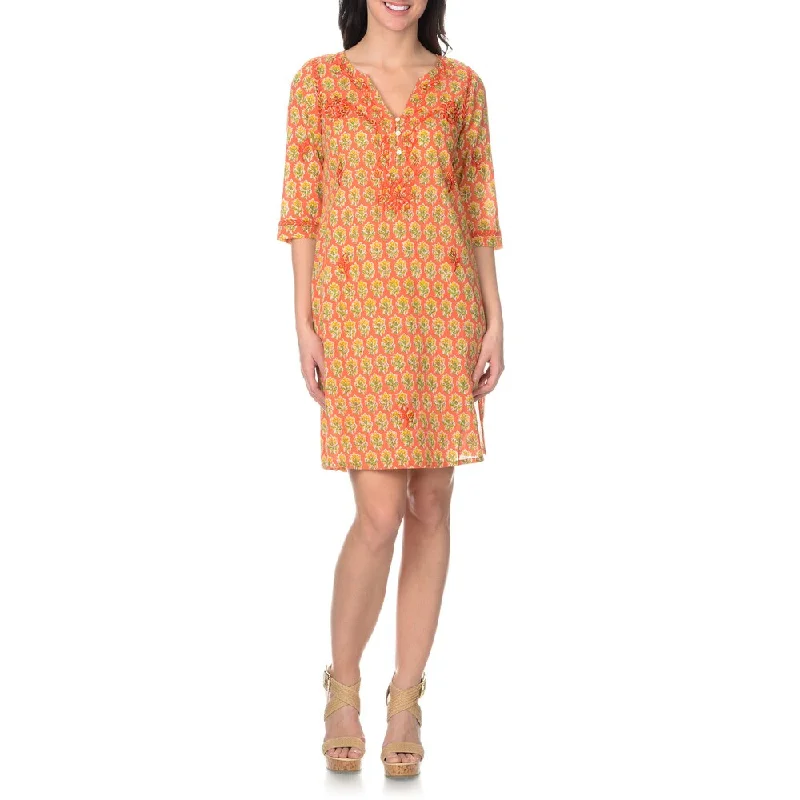 Save Big La Cera Women's Embroidered Printed Dress