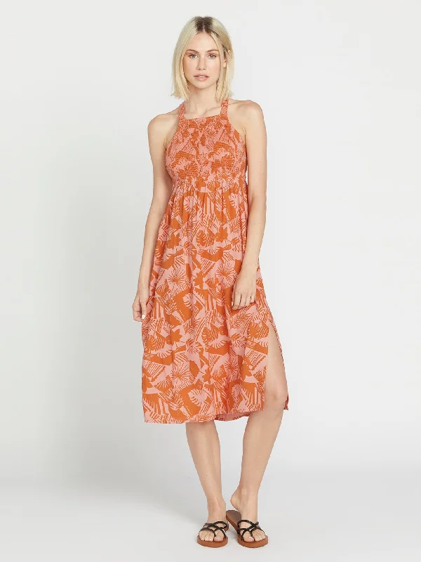 Sustainable Fashion Clothing For Women Off Tropic Dress - Burnt Sienna