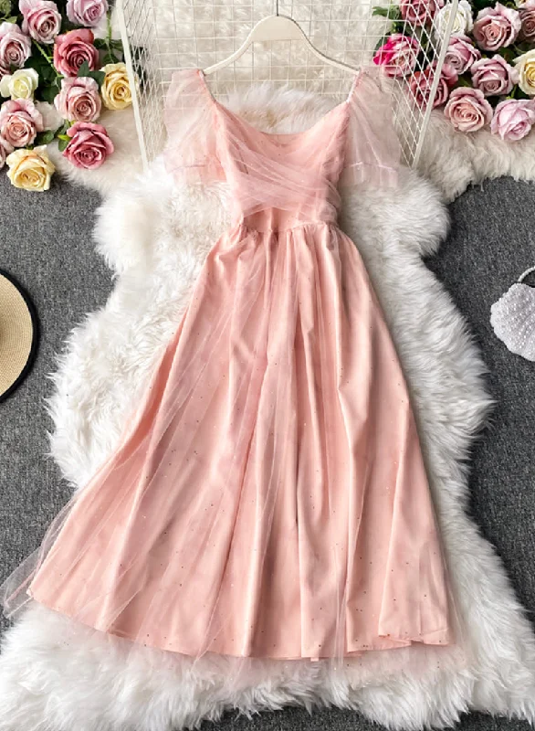 Clothes Sales Pink tulle short dress summer dress  1047
