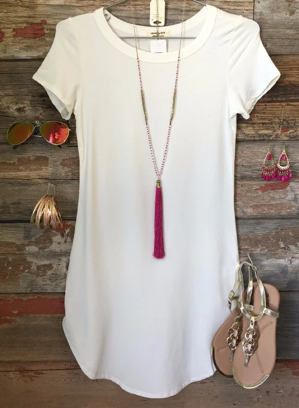 Women's Clothes For Outdoor Events Fun in the Sun Tunic Dress: White