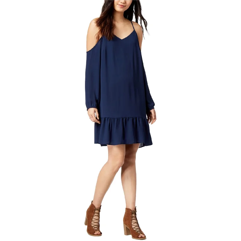 Vibrant Styles Maison Jules Womens Cold-Shoulder Peplum A-Line Dress