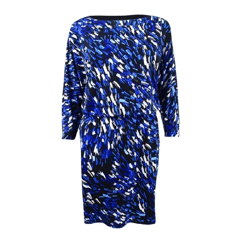 Trendy Casual Outfits Nine West Women's Printed Blouson Jersey Dress