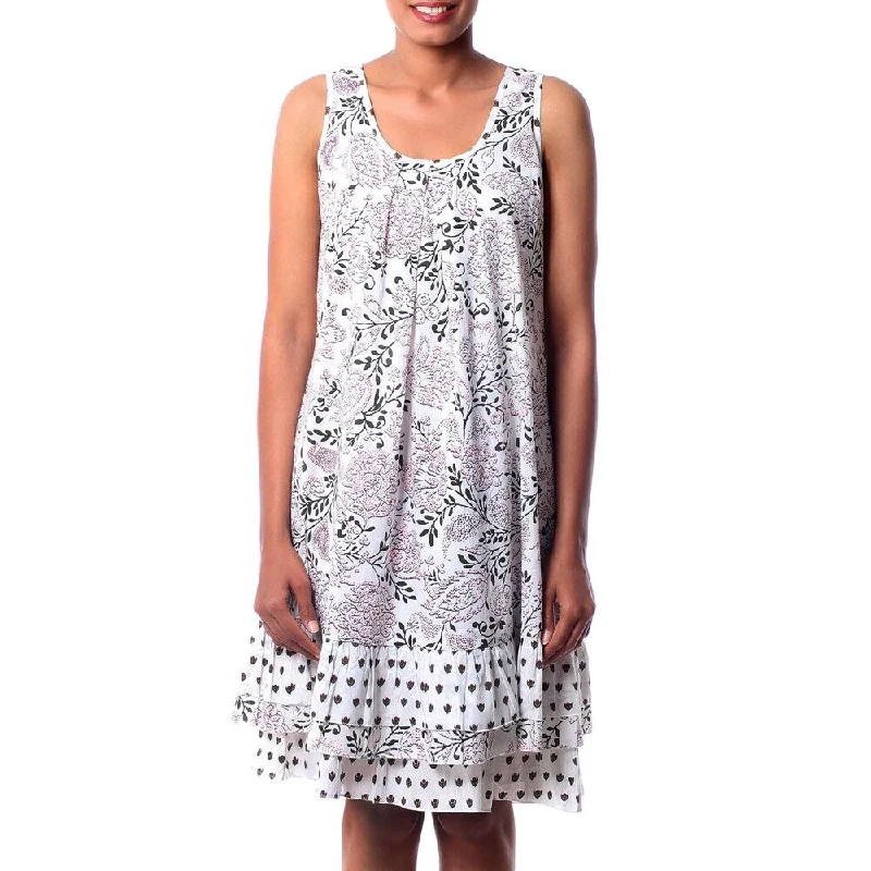 Casual Women's Clothing Online Handmade Cotton Earth Collection Dress (India)