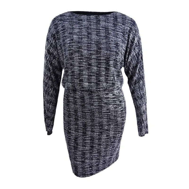 Casual Chic Clothing Jessica Howard Women's Metallic Blouson Sheath Dress